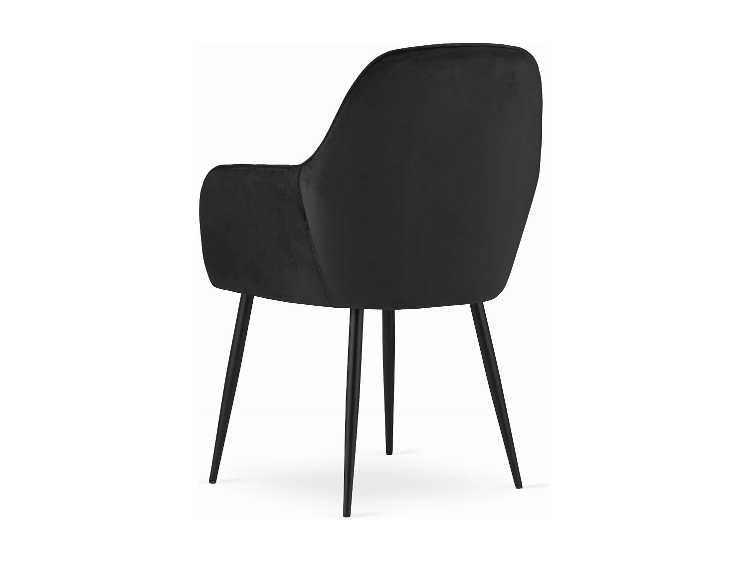 Fauteuil Valora LUGO, revêtement en velours noir, pieds en métal (x2)