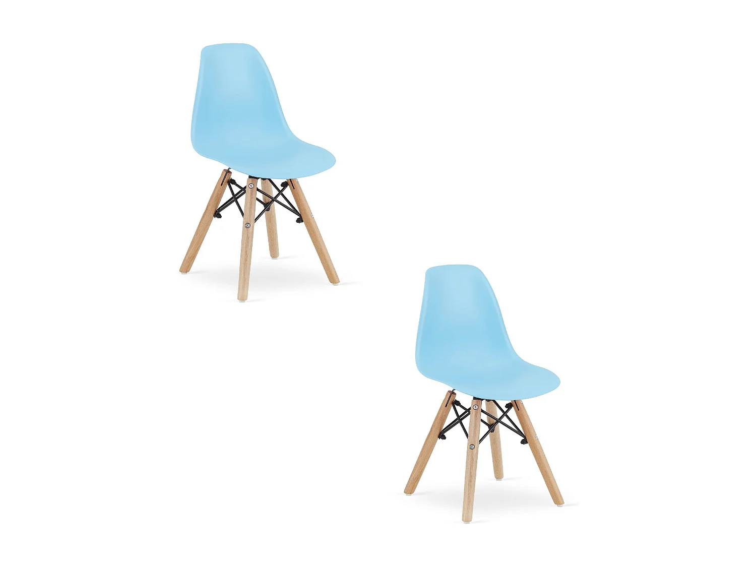 Valora ZUBI Chaise Ergonomique Pieds en Bois Bleus pour Enfants x2