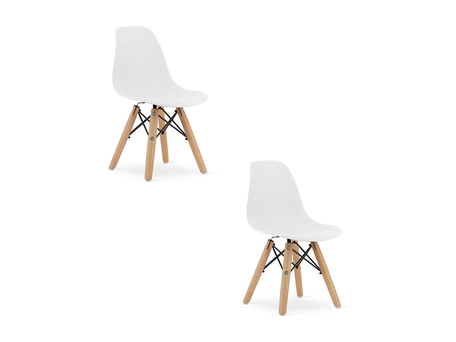 Valora ZUBI stoel ergonomische witte beukenhouten poten voor kinderen x2