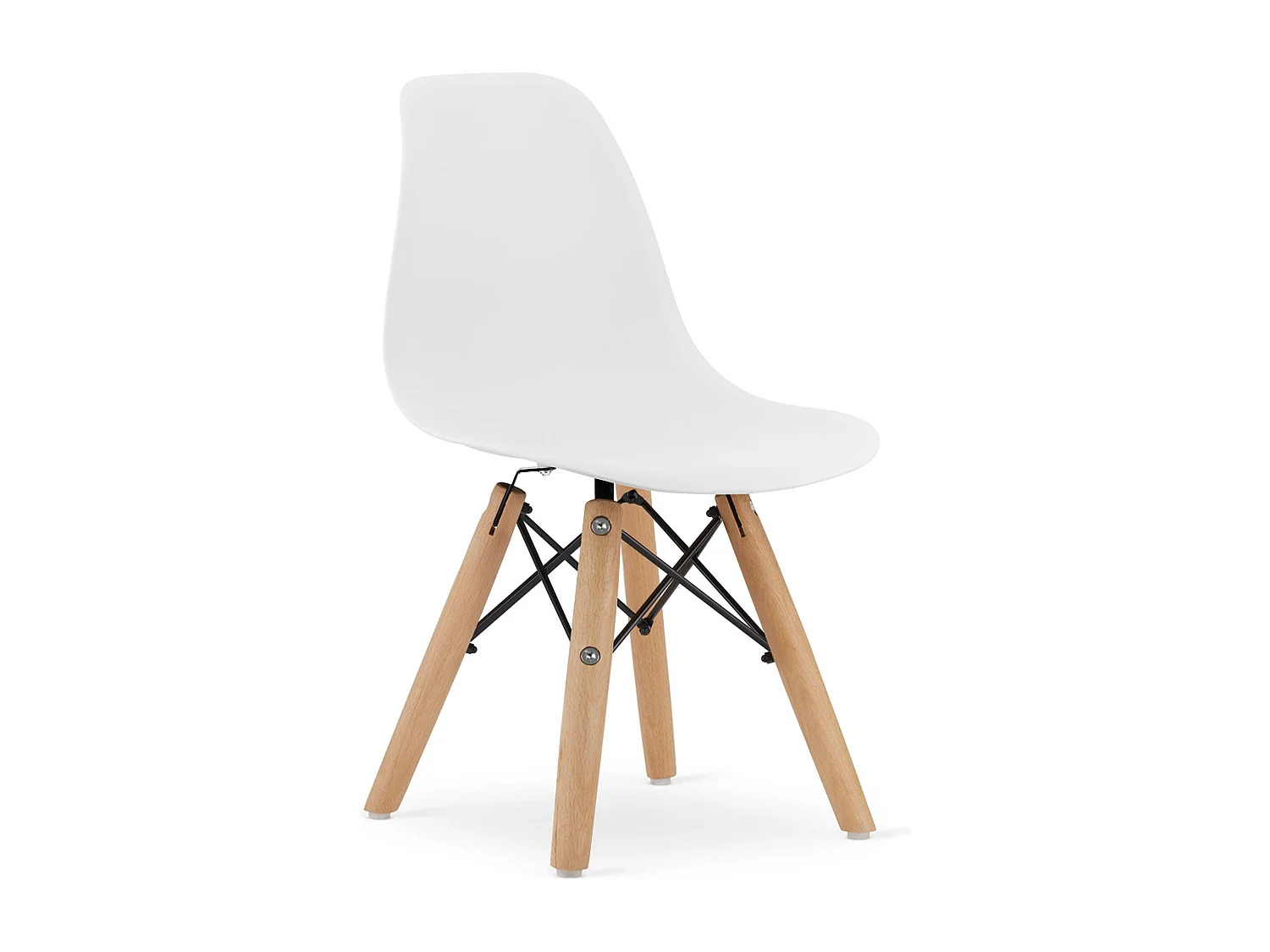 Valora ZUBI Chaise ergonomique pieds en hêtre blanc pour enfants x2