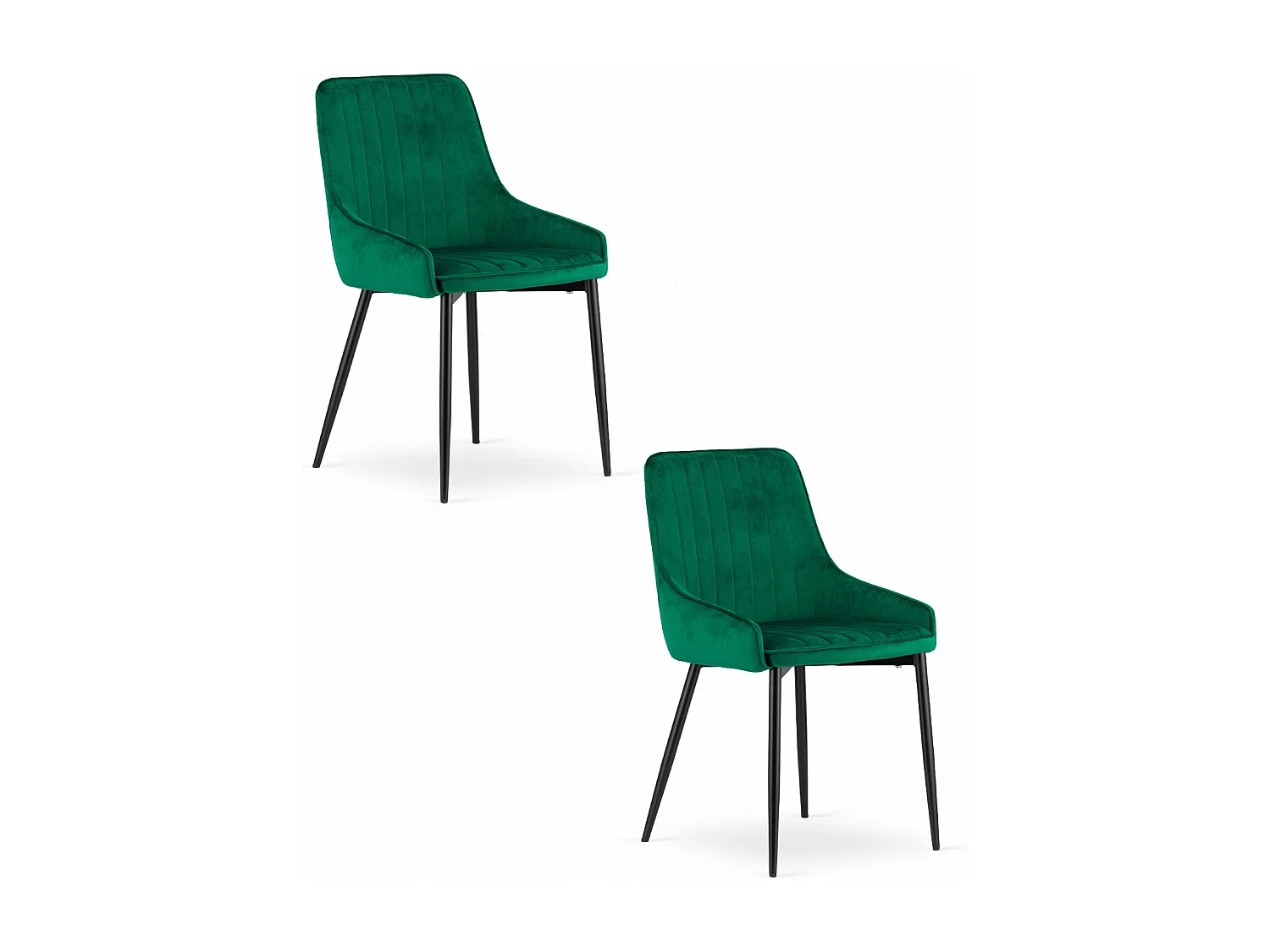 Sedia Valora MONZA in velluto verde, design ergonomico x2