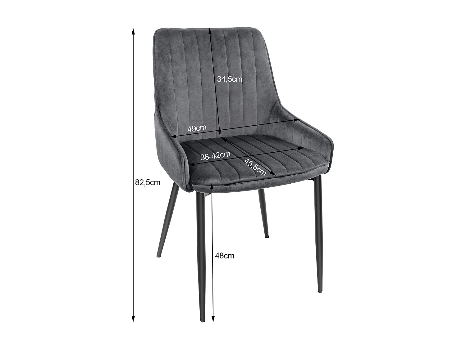 Sedia Valora MONZA in velluto verde, design ergonomico x2