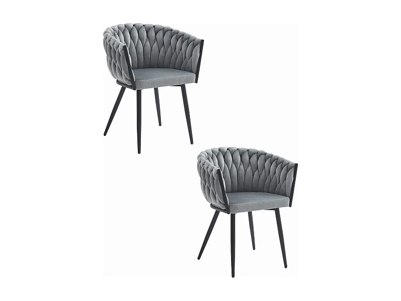 Valora MAYAN CHAIR Hellgrauer Samtbezug x2