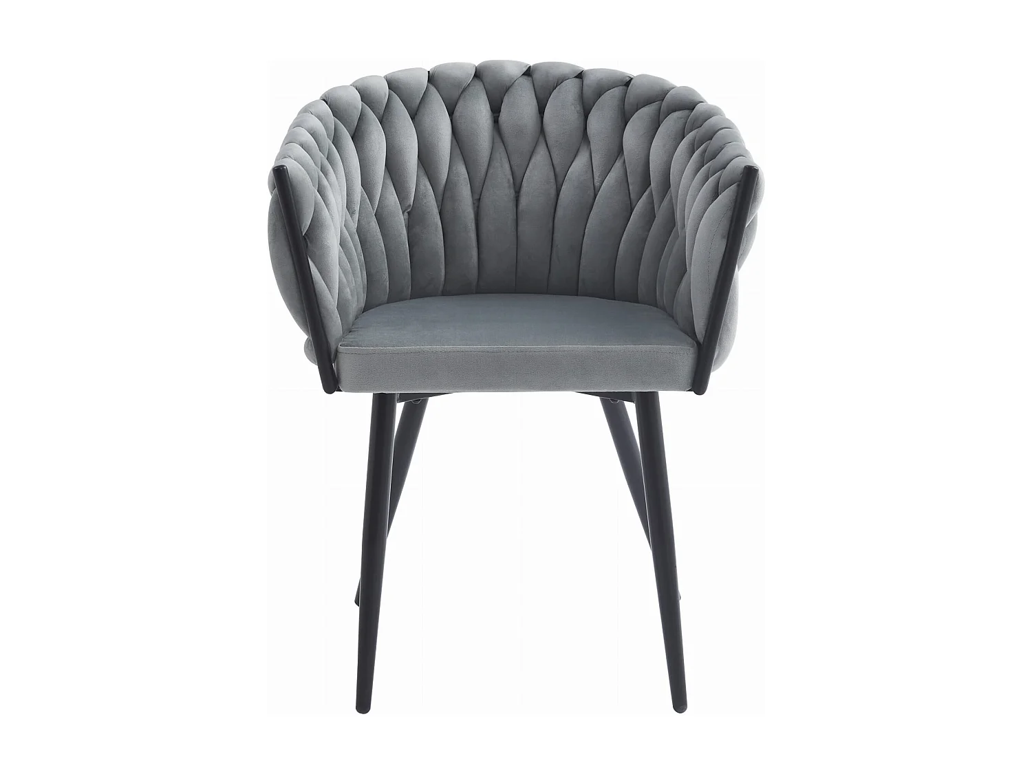 Chaise Maya Valora, revêtement en velours gris clair x2