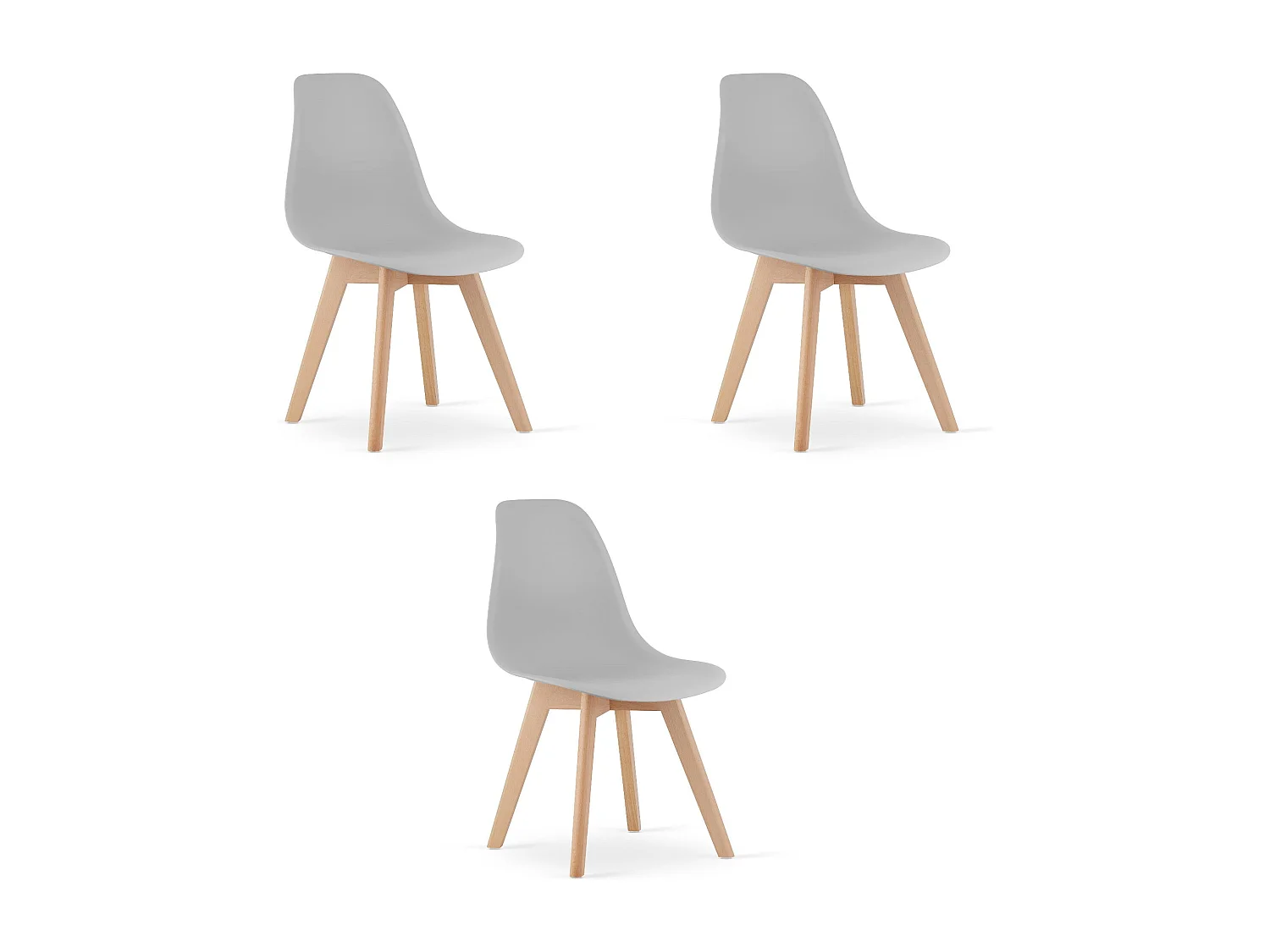 Valora KITO stoel ergonomische grijze houten poten x3