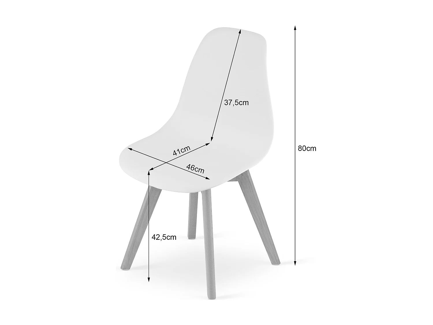 Valora KITO stoel ergonomische grijze houten poten x3