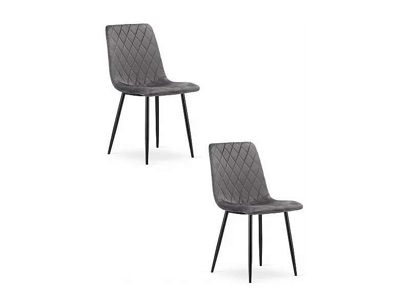 Silla Valora TURIN, terciopelo gris oscuro, diseño ergonómico (x2)