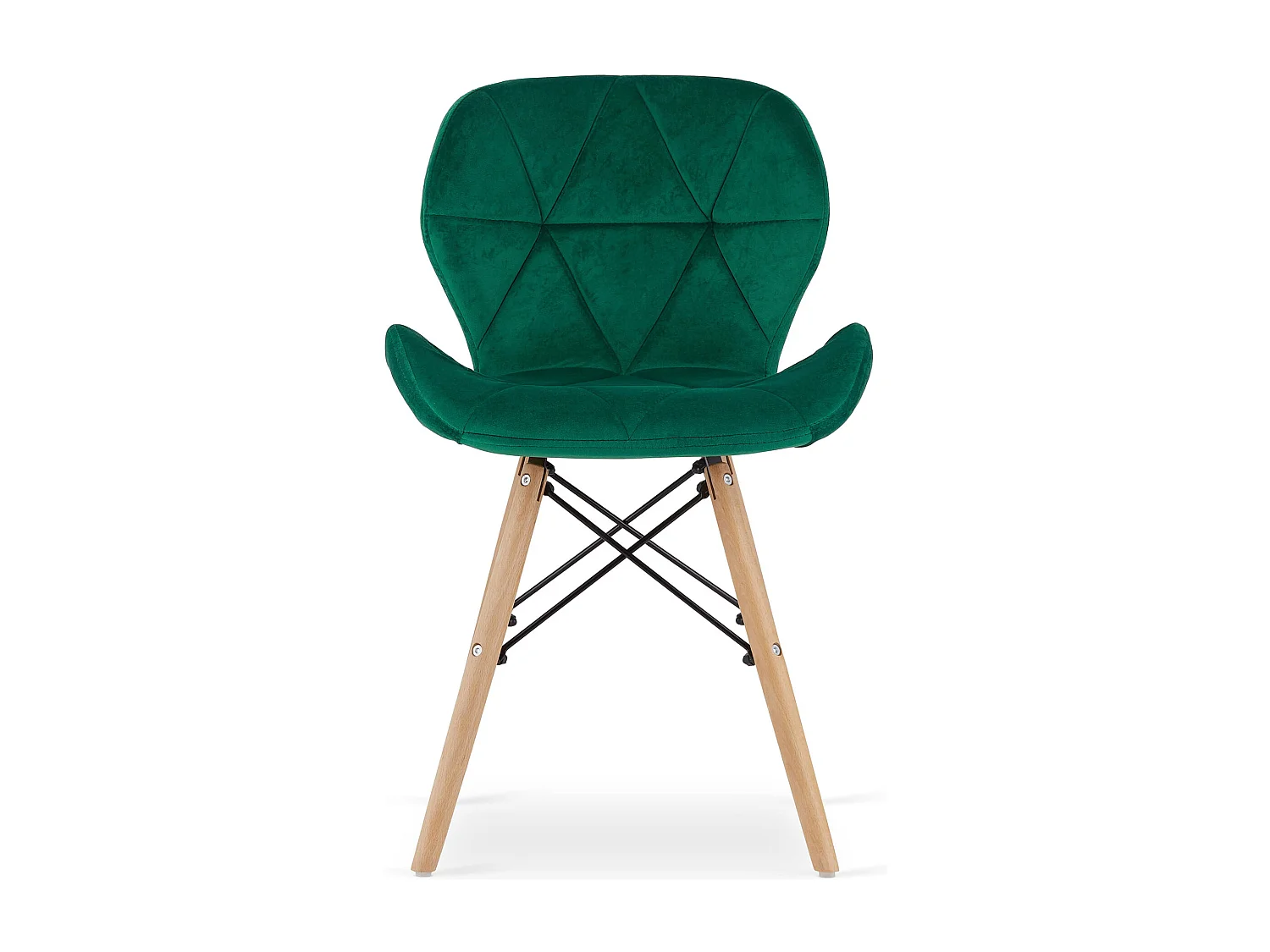 Valora WAKO Sedia in velluto verde dal design moderno per soggiorno x2