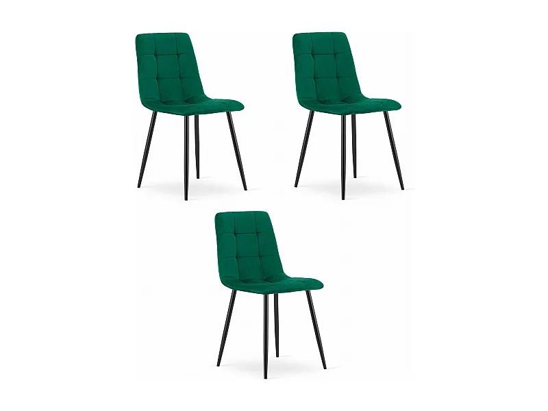 Sedia Valora PYRA in velluto verde scuro, design moderno x3