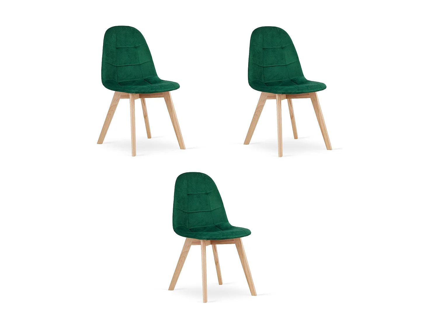 Chaise Valora NUUC en velours vert foncé, design ergonomique x3