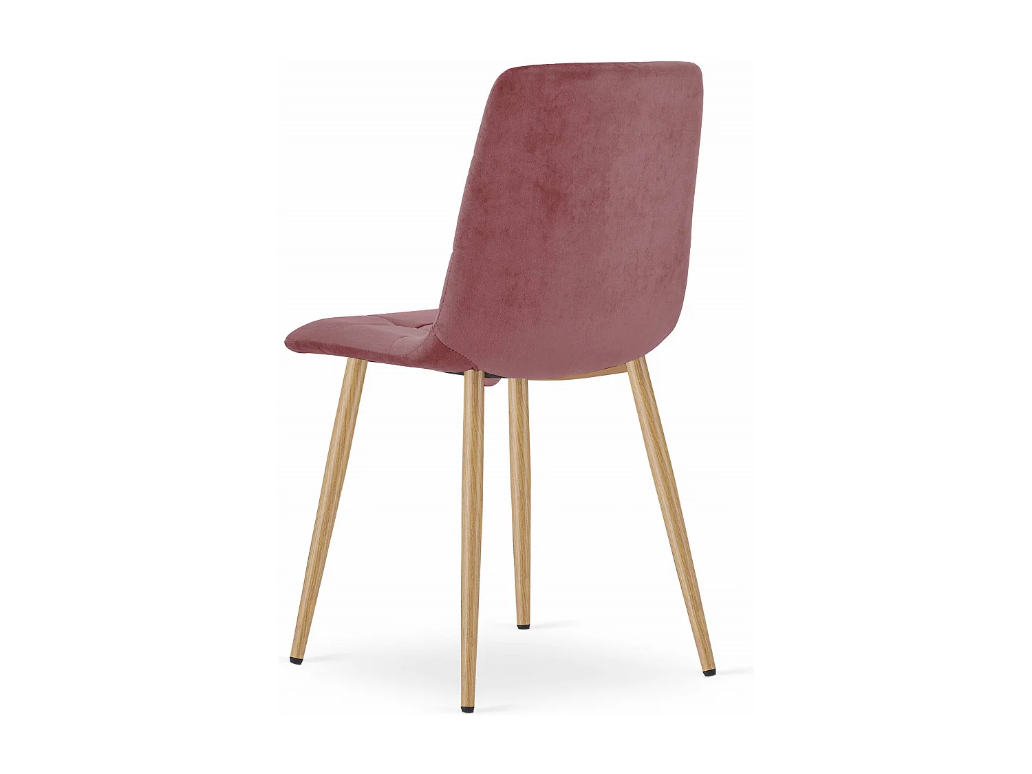 Valora PYRA Stuhl, rosa Samt, Holzbeine, modernes Design (2 Stück)