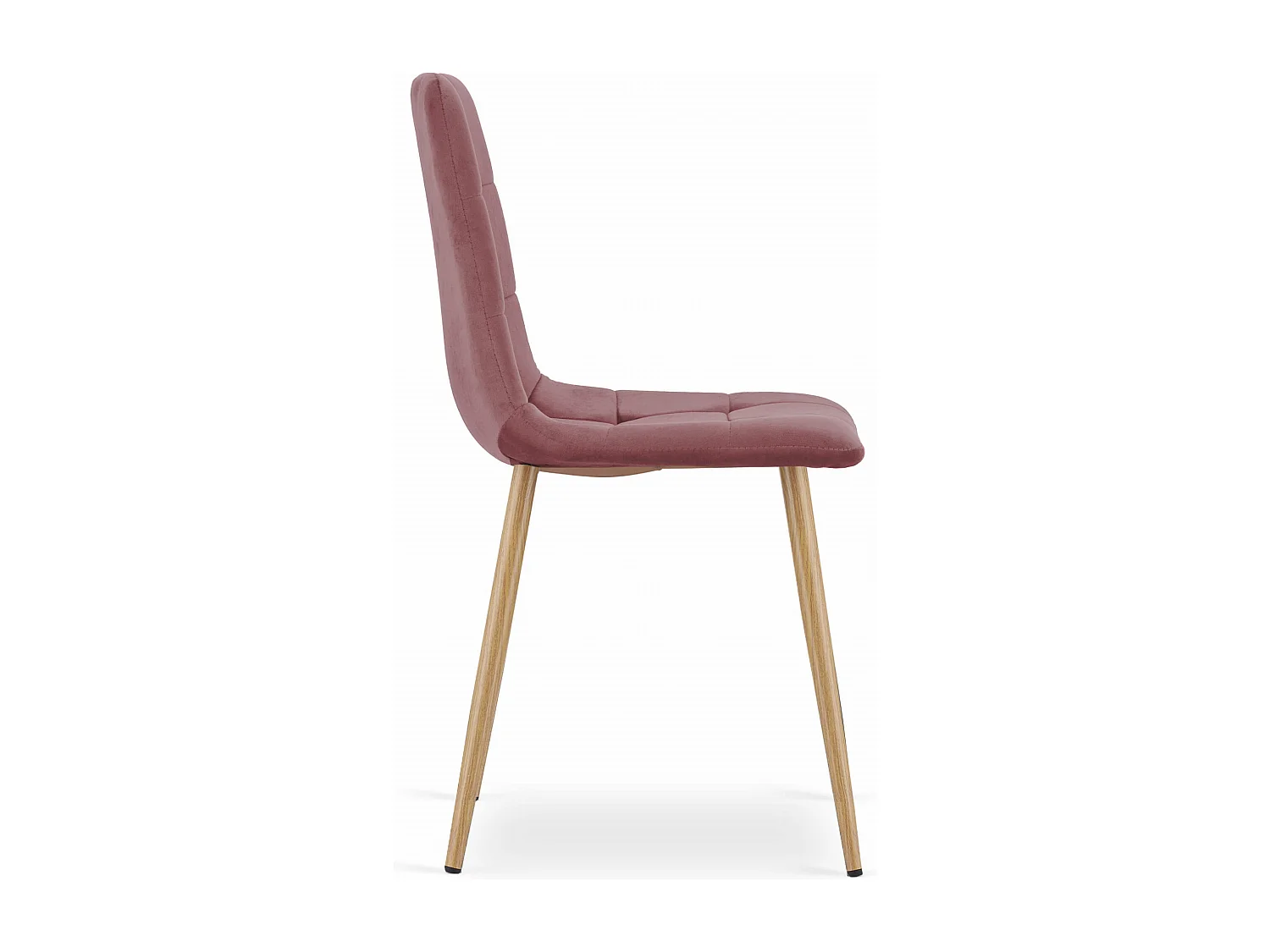 Valora PYRA Stuhl, rosa Samt, Holzbeine, modernes Design (2 Stück)