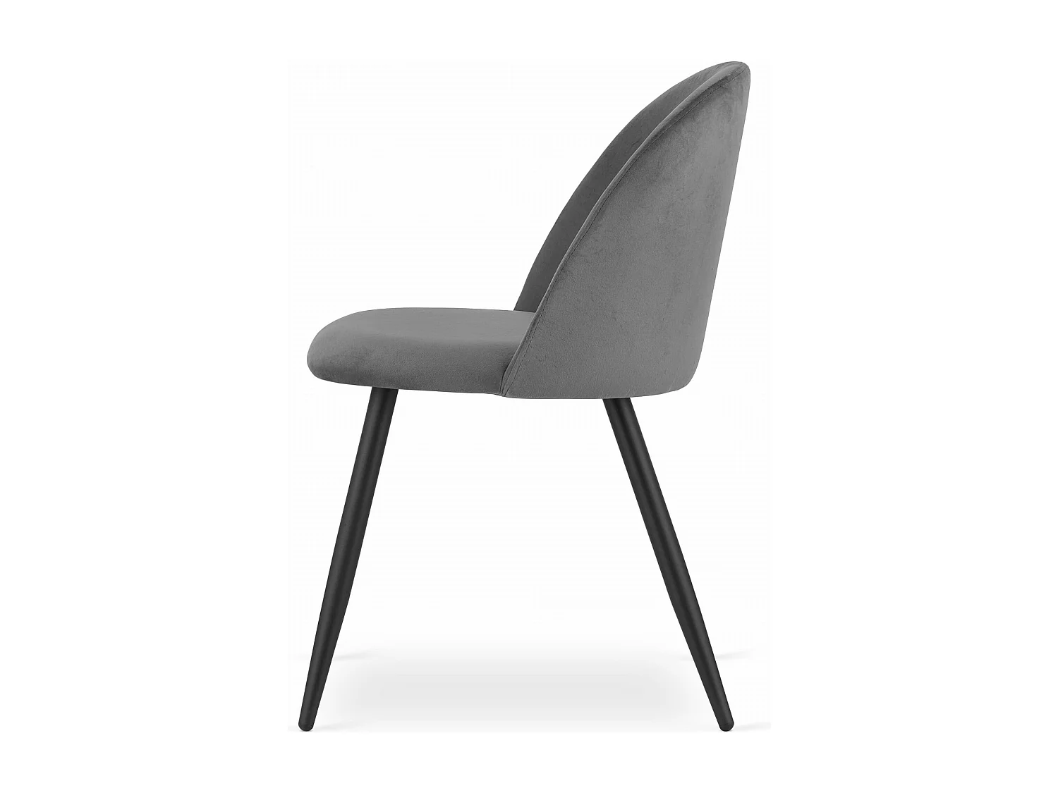 Valora BELLO Stuhl, dunkelgrauer Samt, schwarze Beine, 2er-Set