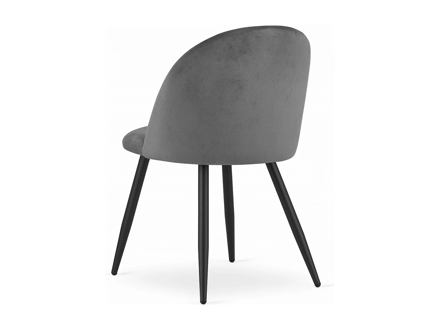 Valora BELLO Stuhl, dunkelgrauer Samt, schwarze Beine, 2er-Set