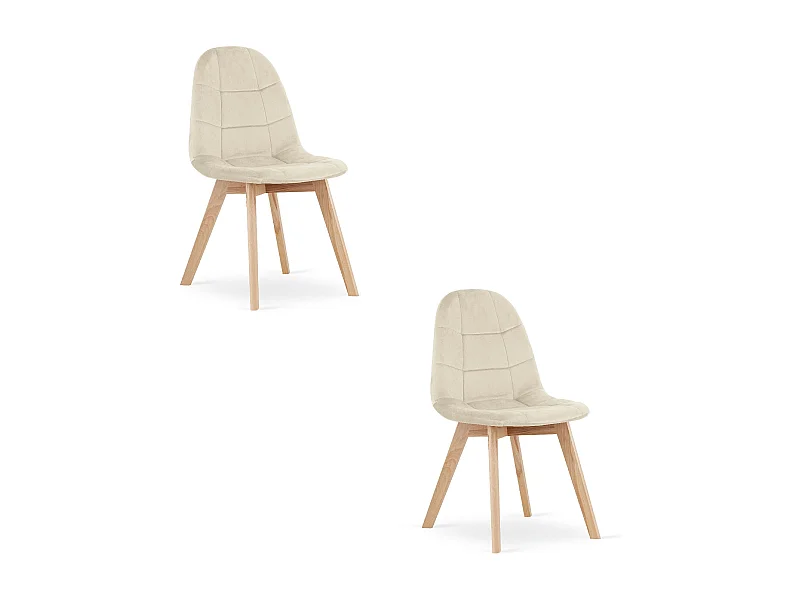 Krzesło Valora NUUC w kolorze beżowym, ergonomiczne, aksamitne x2