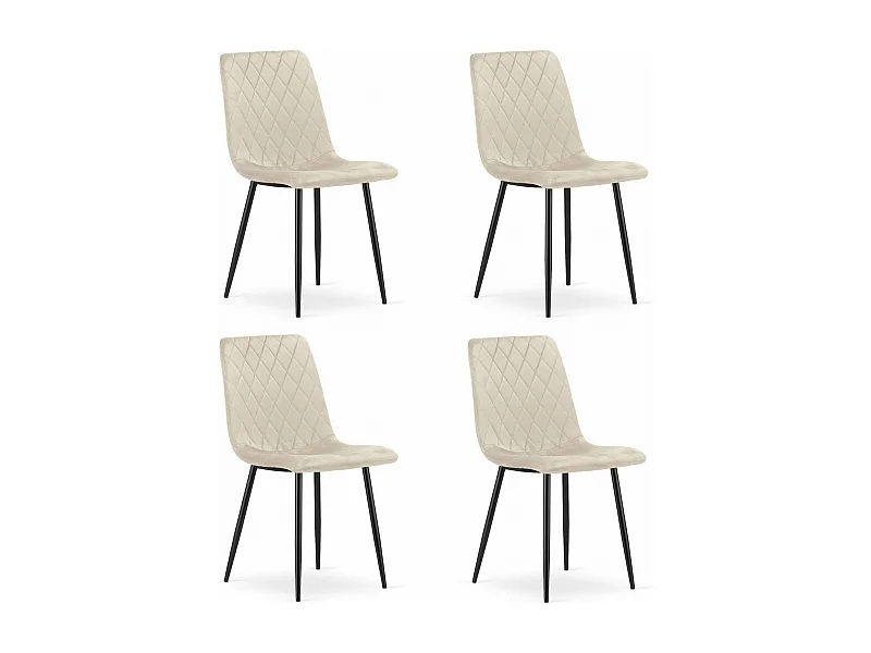 Valora TURIN Stoel Beige Fluweel Ergonomisch Ontwerp x4
