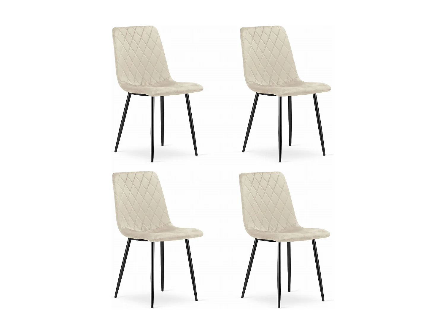 Valora TURIN Stoel Beige Fluweel Ergonomisch Ontwerp x4