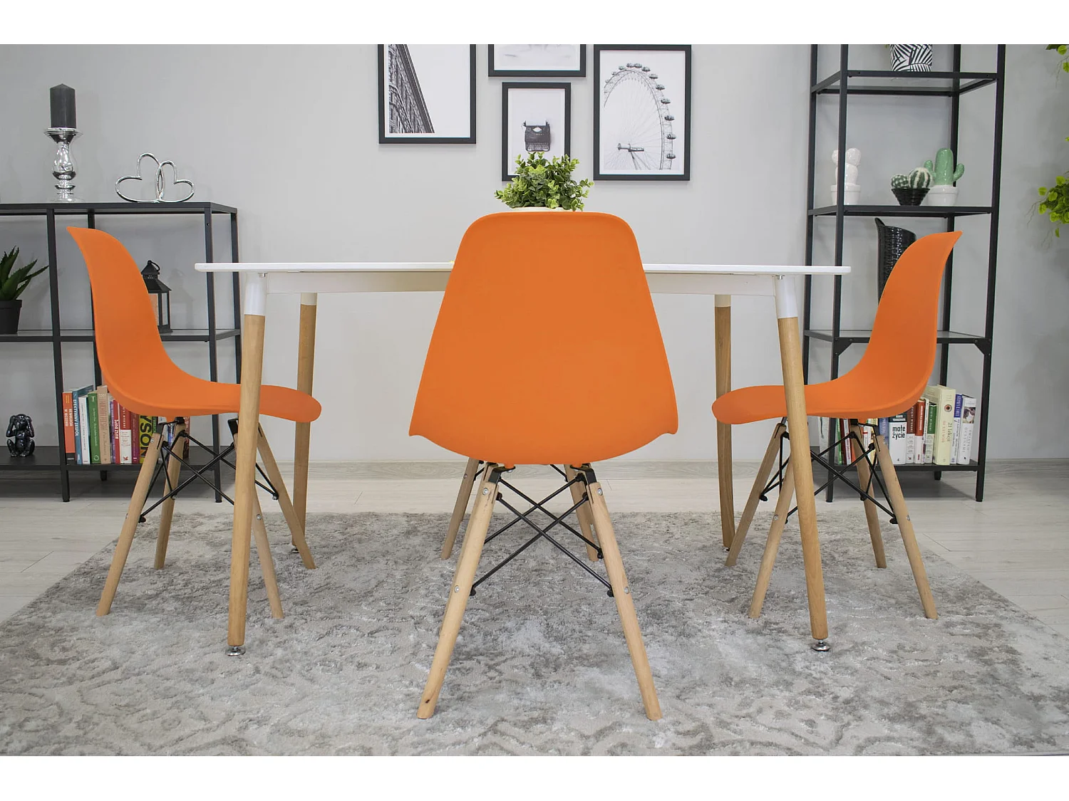 Chaise ergonomique Valora OSAKA, pieds naturels orange, pour salon