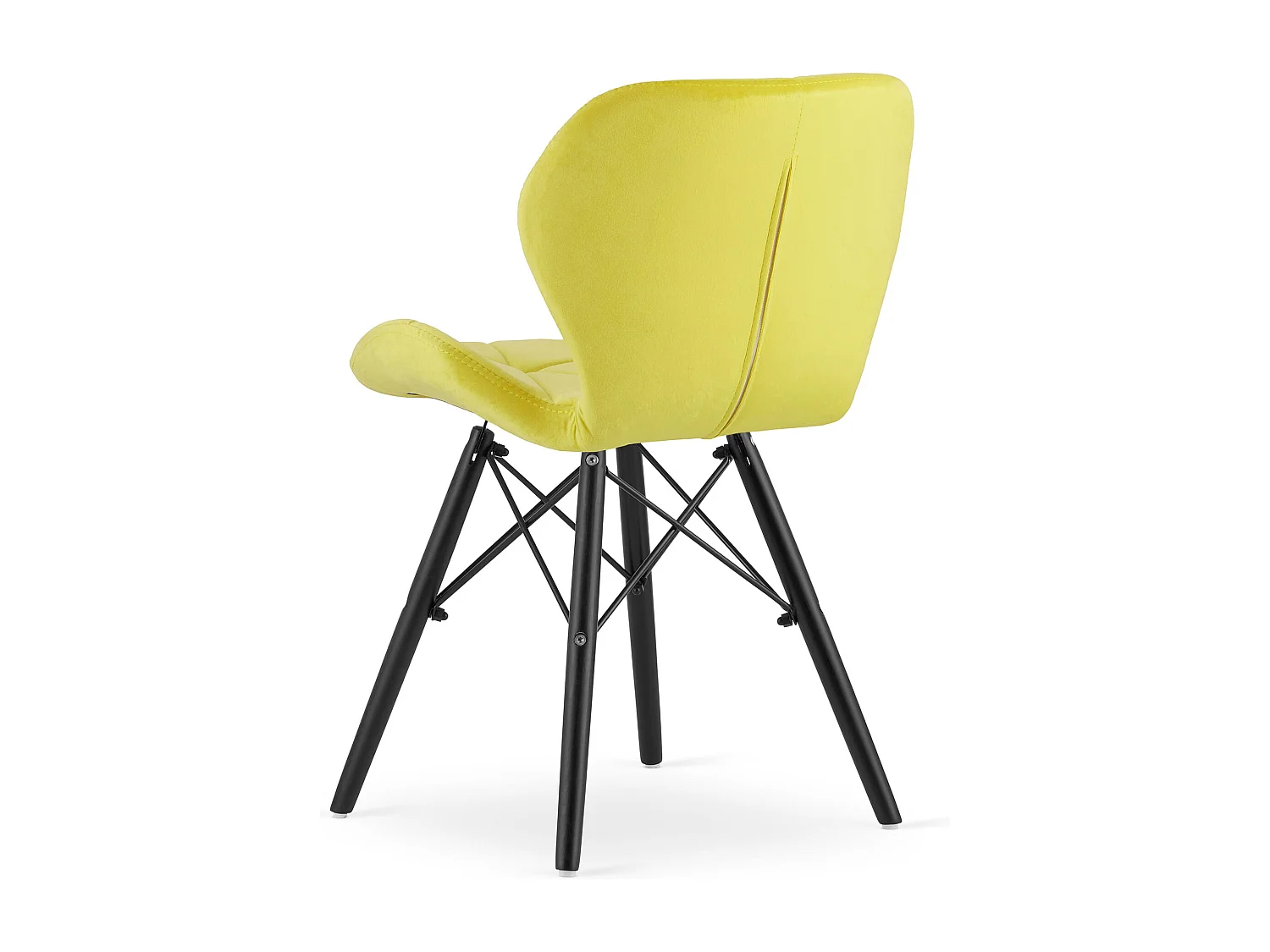 Valora WAKO Fauteuil en velours jaune et noir, pieds pour salon x2