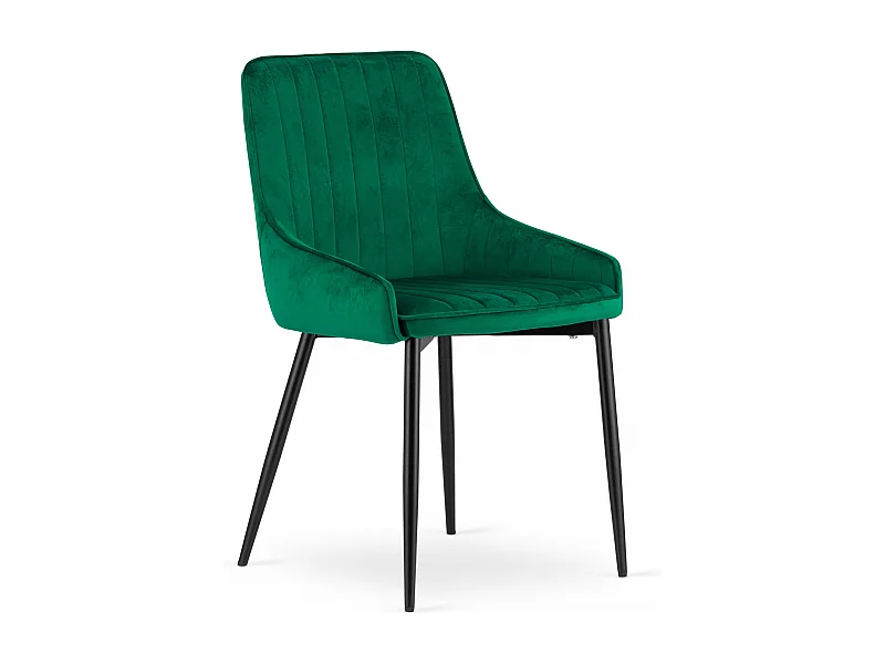 Sedia Valora MONZA in velluto verde dal design ergonomico per il soggiorno