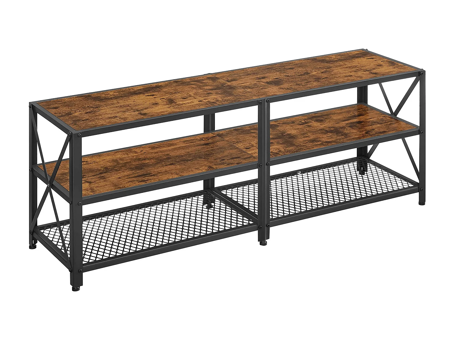 Meuble TV Valora style loft marron rustique pour salon