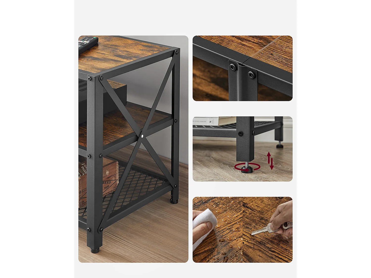 Meuble TV Valora style loft marron rustique pour salon