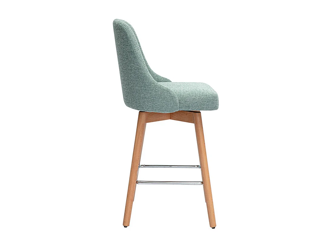 Sgabelli da bar scandinavi girevoli a 360° in tessuto effetto velluto cedro e legno massello di faggio H65 cm (set di 2) HASTA