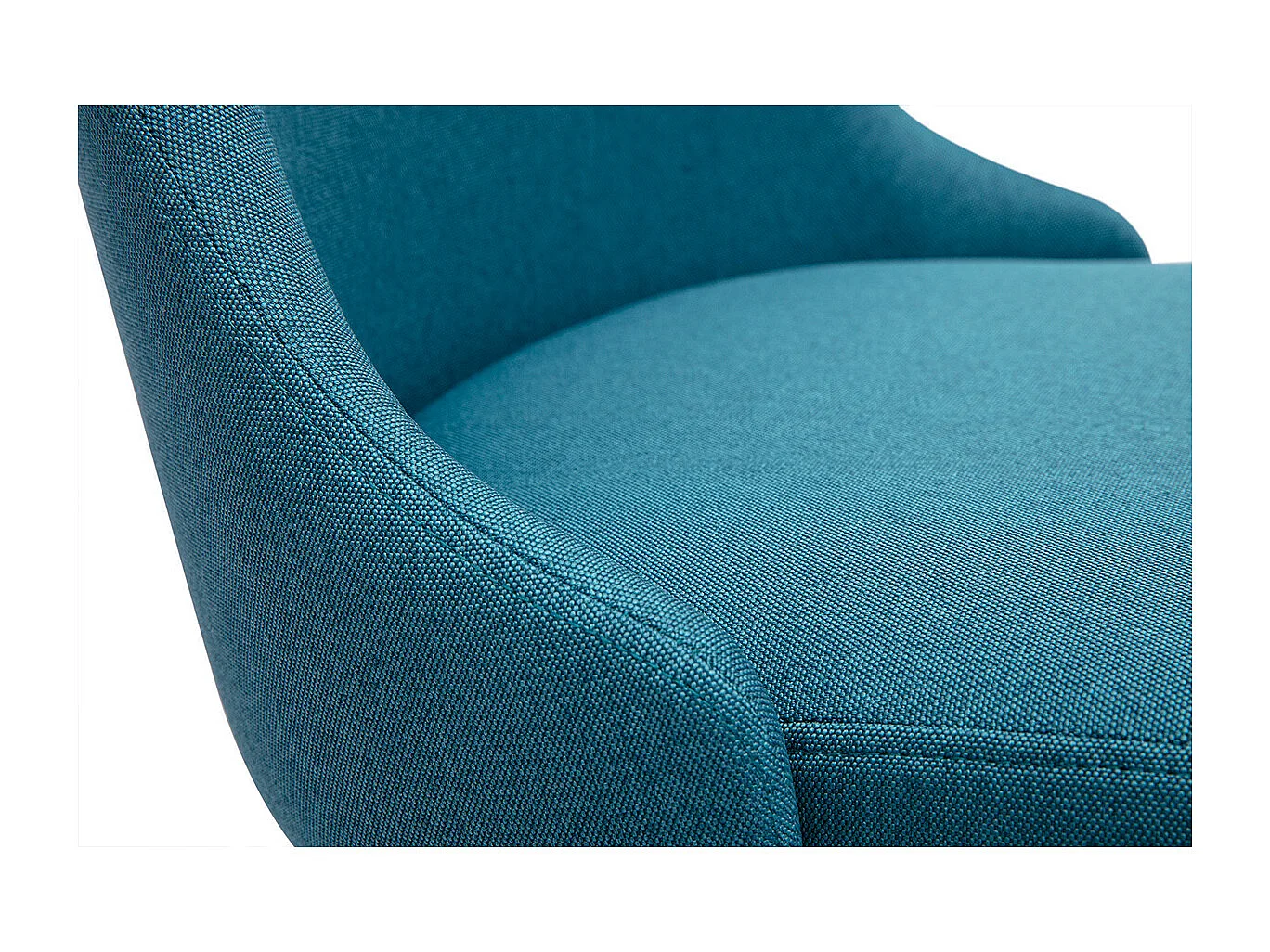 Taburetes de bar escandinavos giratorios 360° en tela azul pato y madera de haya maciza H65 cm (juego de 2) HASTA