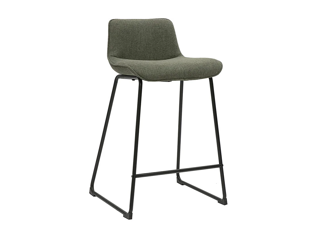 Barhocker aus khakifarbenem Stoff und Metall H65 cm (Set mit 2) BOOST