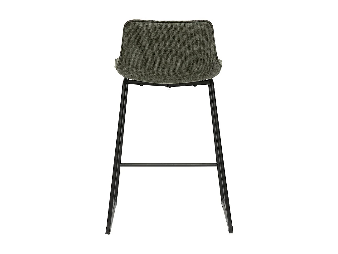 Barhocker aus khakifarbenem Stoff und Metall H65 cm (Set mit 2) BOOST