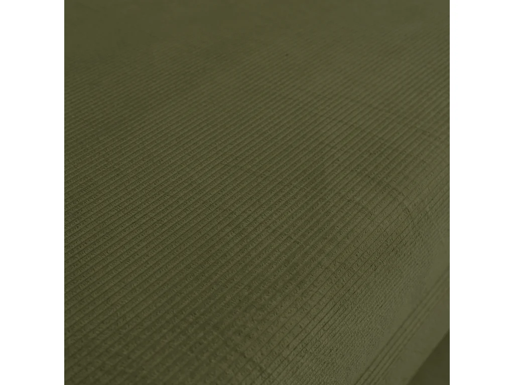 Canapé vintage convertible 3 places en velours côtelé kaki et armatures chromées L 200 x P 100 x H 72cm - Seventies