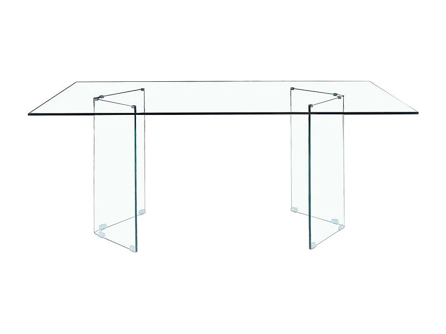 Table de repas 180 x 90 cm avec plateau et pieds en verre trempé - ICE