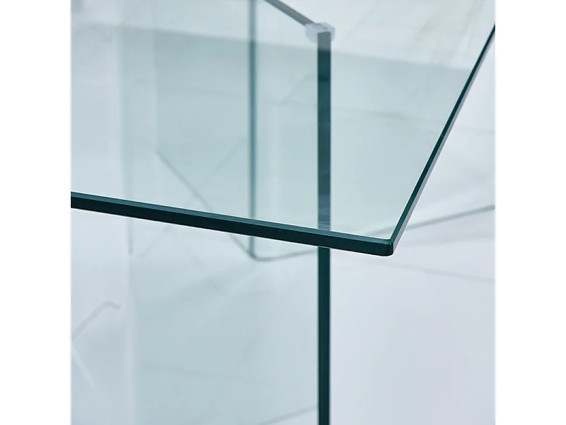 Table de repas 180 x 90 cm avec plateau et pieds en verre trempé - ICE
