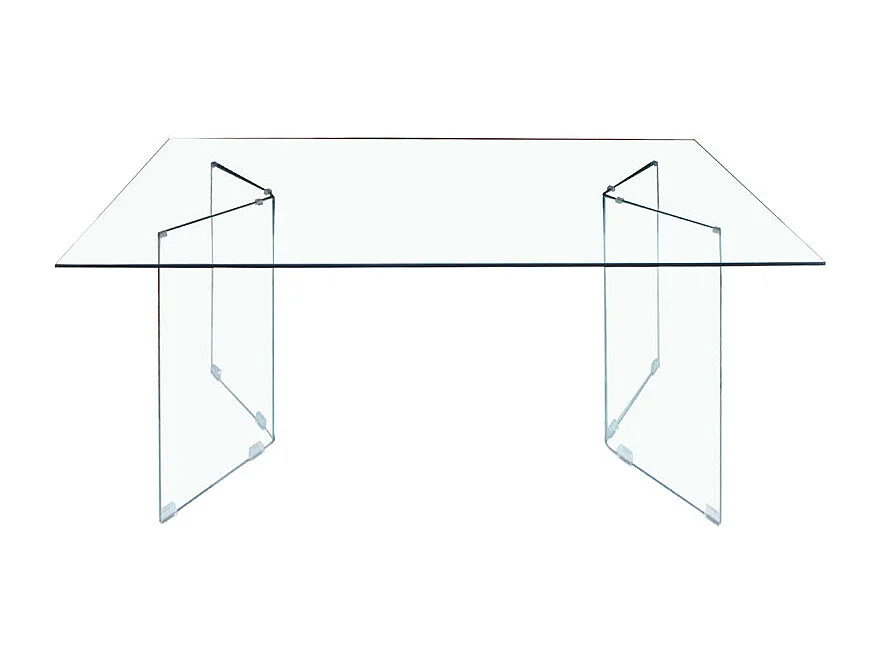Table de repas 180 x 90 cm avec plateau et pieds en verre trempé - ICE