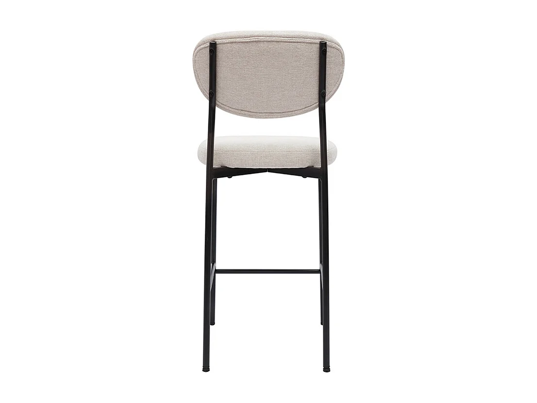 Tabourets de bar fixes en tissu effet velours texturé beige H65 cm (lot de 2) BREKA