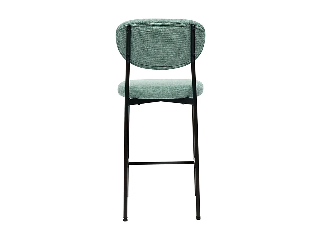 Taburetes de bar fijos de terciopelo texturizado celadón H65 cm (juego de 2) BREKA