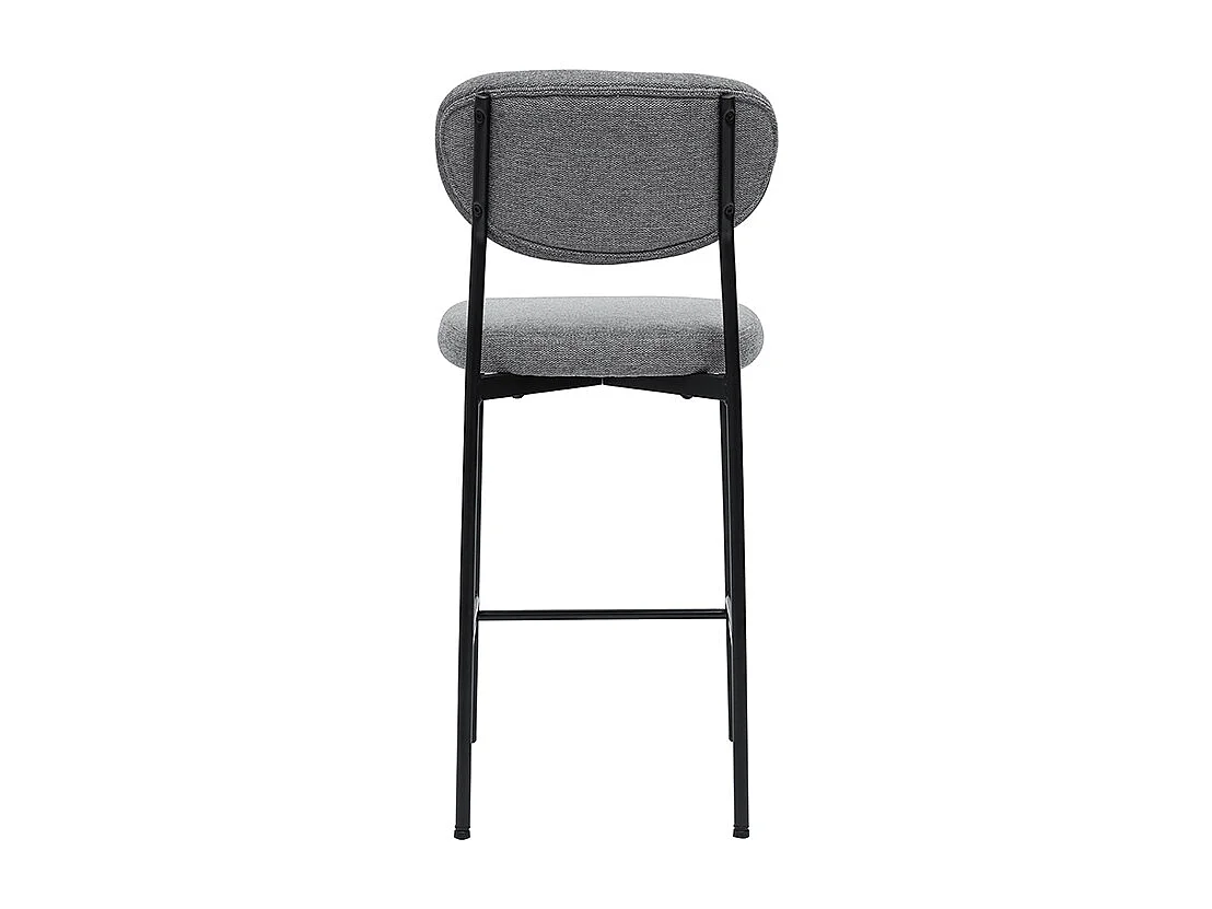 Feste Barhocker aus leicht grauem Textur-Veloursstoff H65 cm (Set mit 2) BREKA