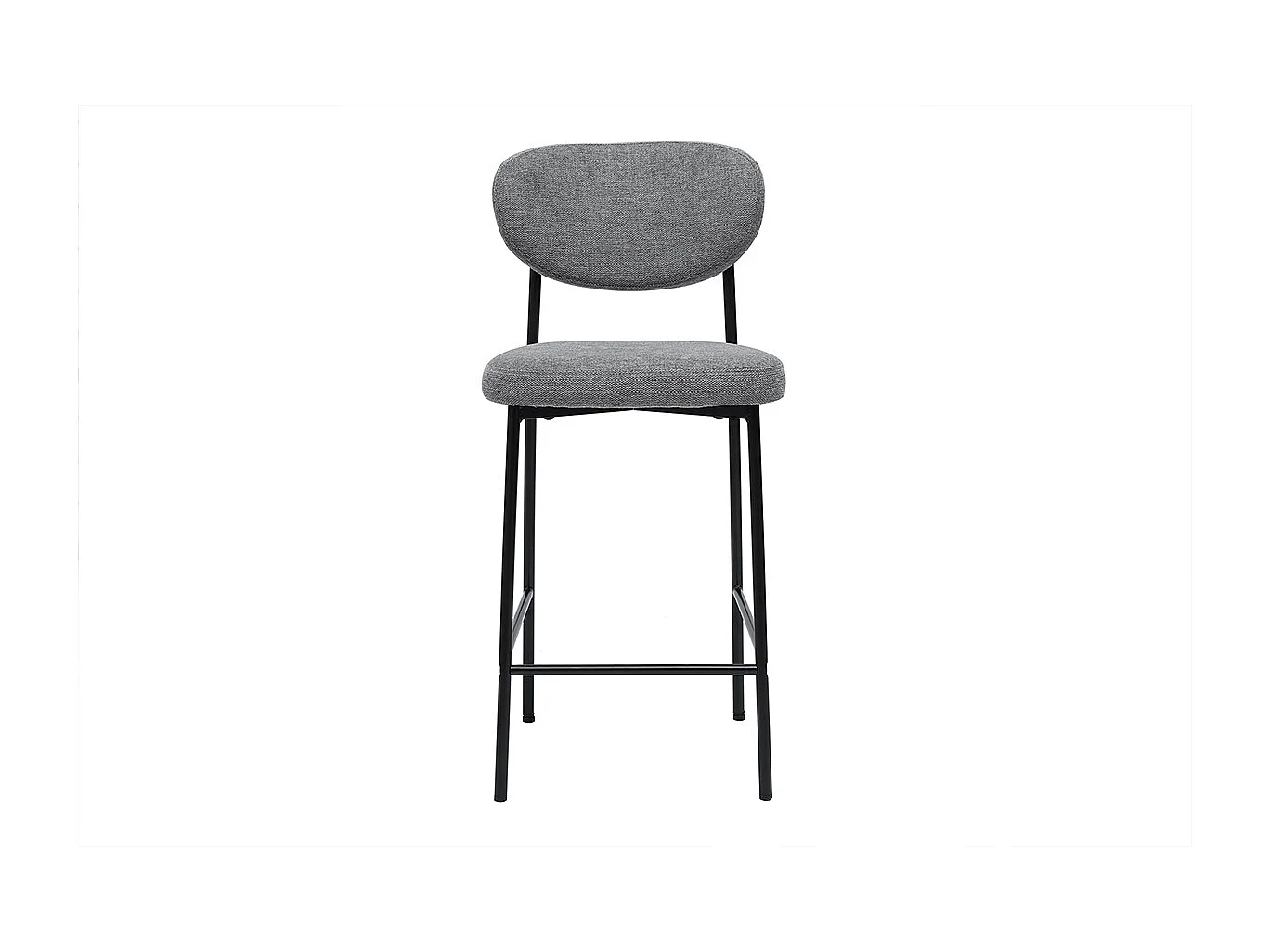 Taburetes de bar fijos de tela con efecto terciopelo texturizado de color gris claro H65 cm (juego de 2) BREKA