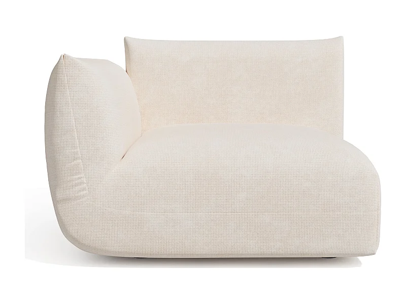 Module d'angle gauche velours chenillé crème NOOMA