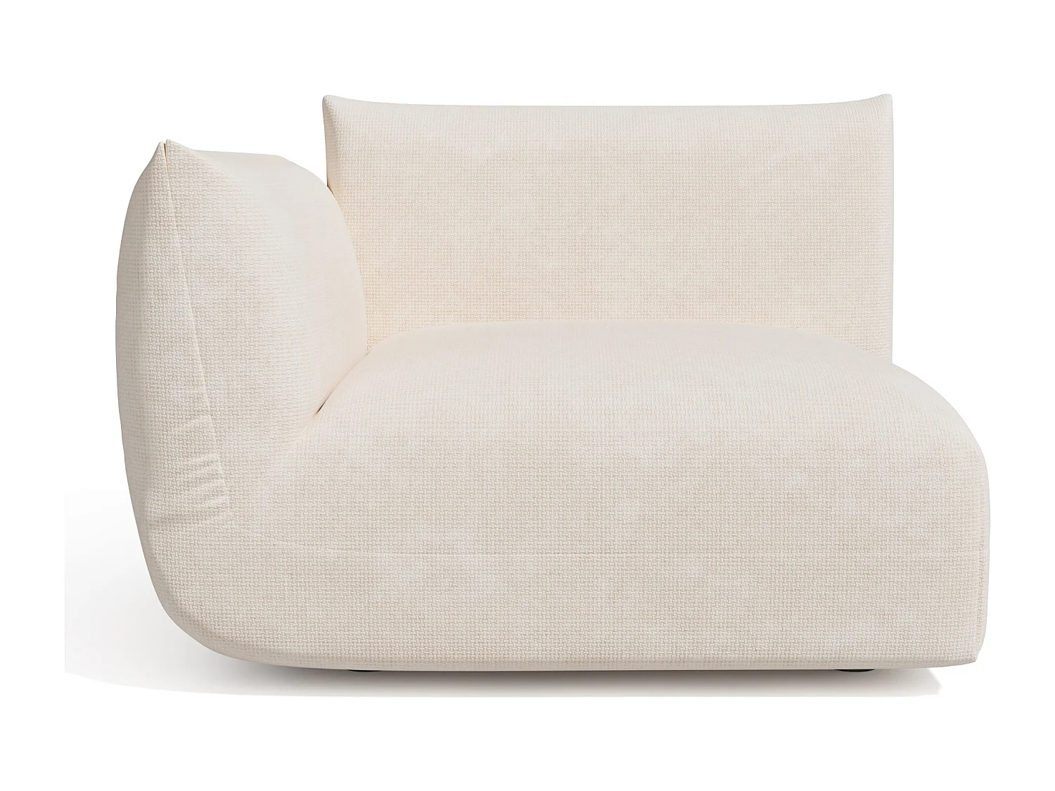 Module d'angle gauche velours chenillé crème NOOMA