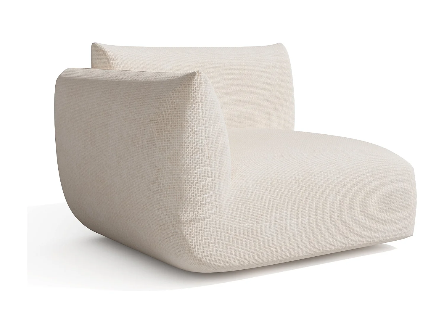 Module d'angle gauche velours chenillé crème NOOMA