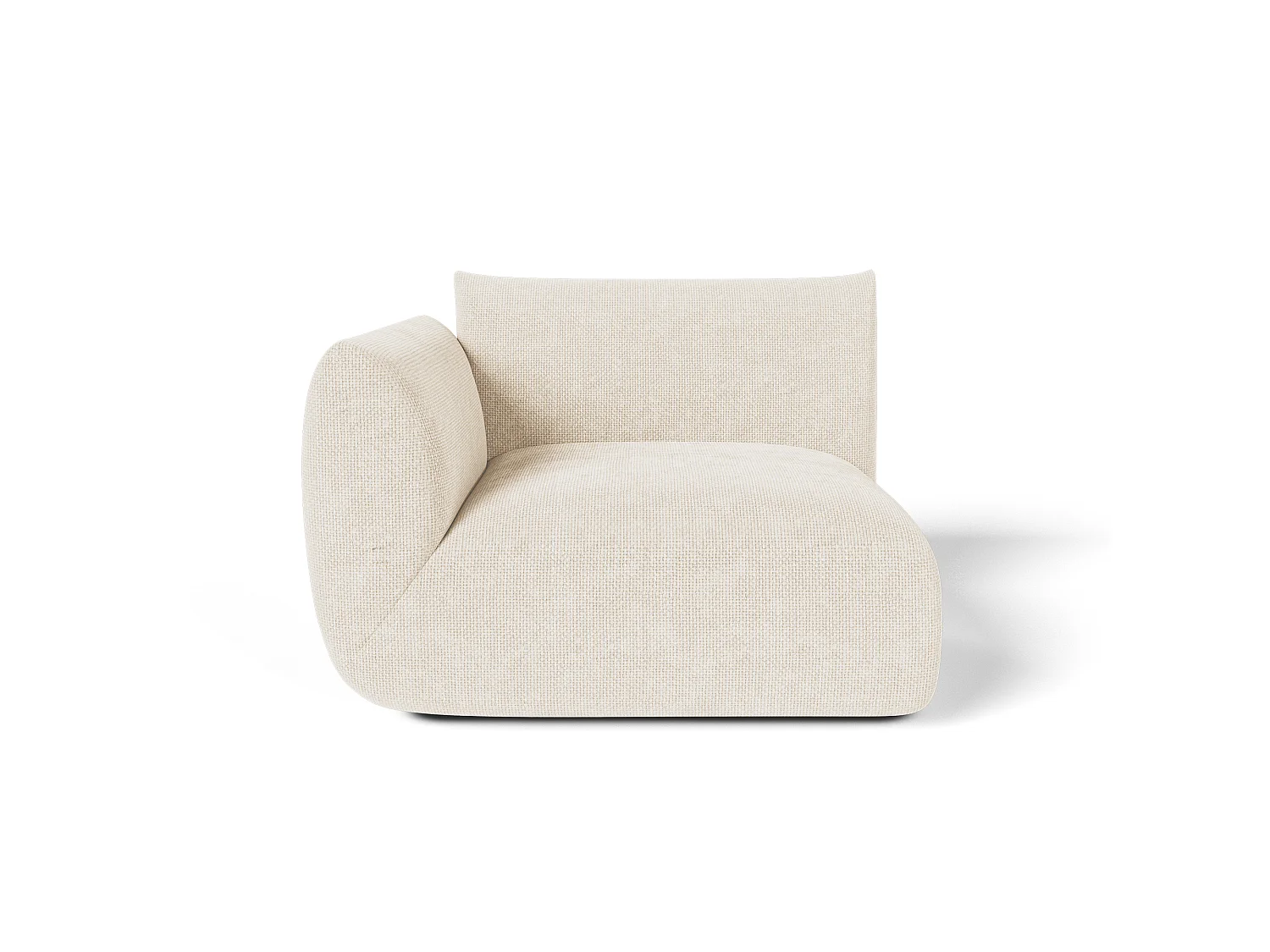 Module d'angle gauche velours chenillé NOOMA en velours chenillé crème 108x97cm