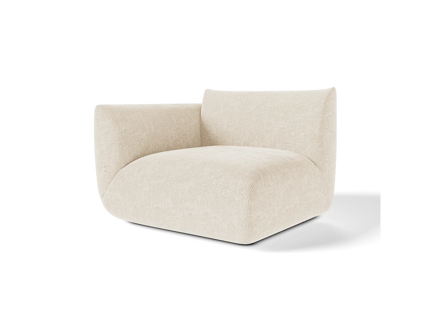Module d'angle gauche velours chenillé NOOMA en velours chenillé crème 108x97cm