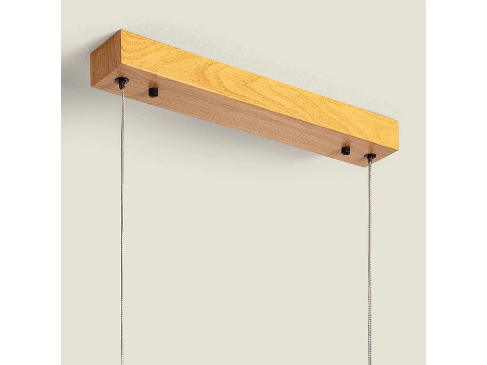 Lumae - Suspension linéaire en aluminium L120cm - Bois clair