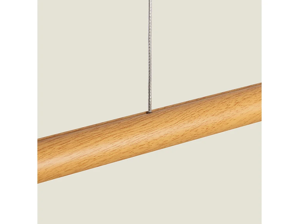 Lumae - Suspension linéaire en aluminium L120cm - Bois clair