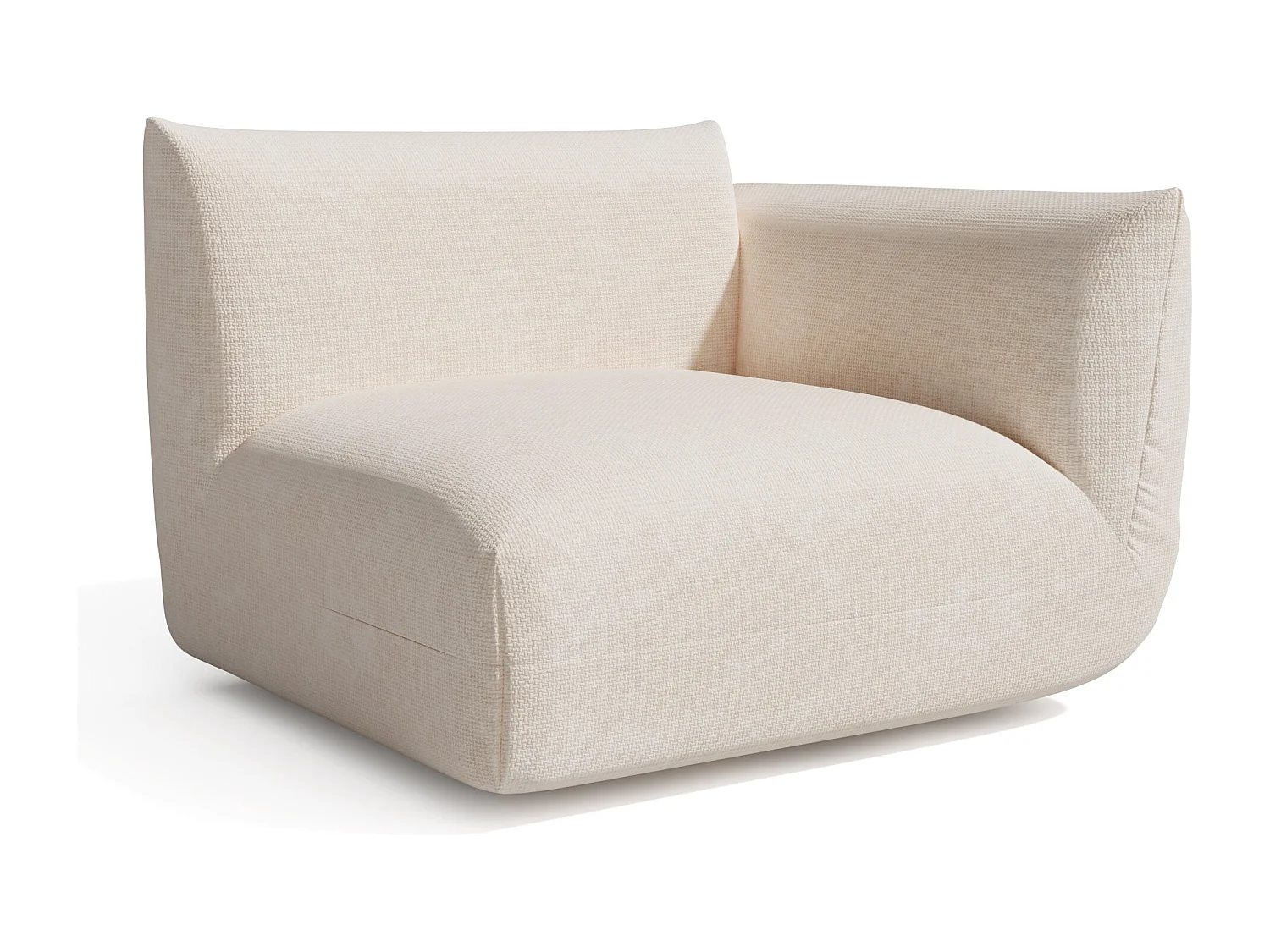 Module d'angle droit velours chenillé crème NOOMA