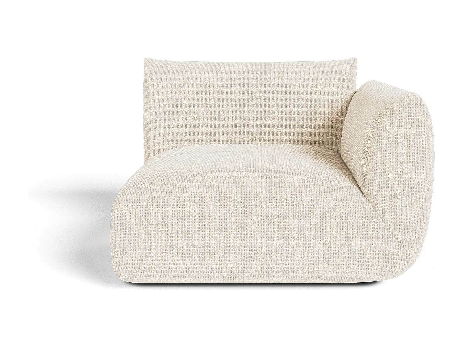 Module d'angle droit NOOMA en velours chenillé crème 108x97cm