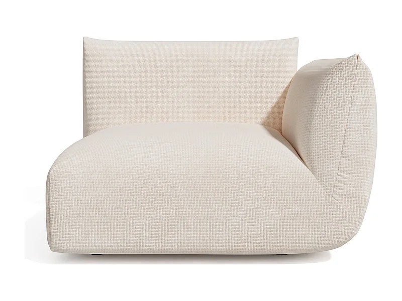 Module d'angle droit velours chenillé crème NOOMA