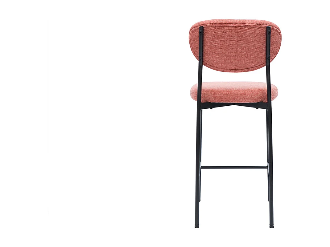 Feste Barhocker aus terrakottafarbenem Textur-Veloursstoff H65 cm (2er-Set) BREKA