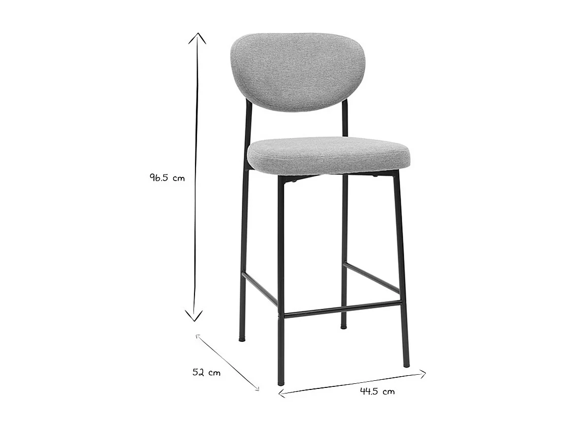 Taburetes de bar fijos de tela con efecto terciopelo texturizado terracota H65 cm (lote de 2) BREKA